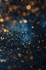 Poster - Blurry blue and gold background, suitable for various design projects