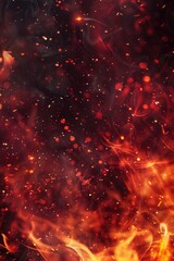 Poster - A fiery inferno with red and yellow flames. Ideal for adding drama to design projects