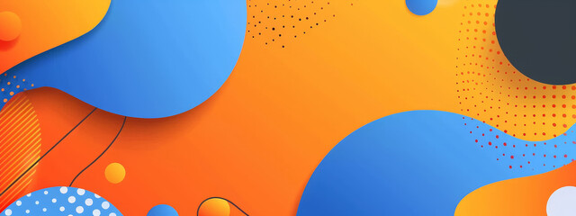 Wall Mural - A colorful background with blue and orange swirls