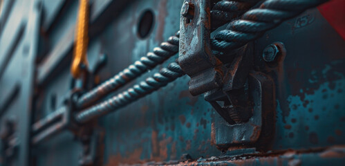 Poster - Detailed shot of a piece of metal, suitable for industrial design projects
