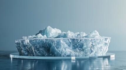 Aufkleber - Large iceberg floating on water, suitable for environmental themes