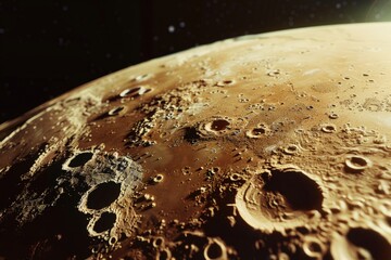 Poster - Moon landscape view, suitable for science and space projects