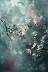 Aufkleber - Close-up of a tree with pink flowers, perfect for nature themes