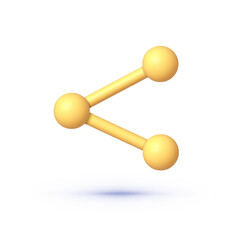 Aufkleber - Share icon 3d in modern style. Social media sign icon. Vector design