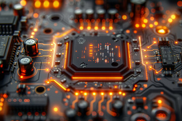 Poster - a sophisticated piece of technology with intricate circuitry and components, pushing the boundaries 