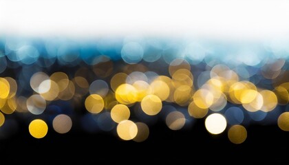 Wall Mural - abstract blue and yellow sky with bokeh lights isolated on white and transparent background png