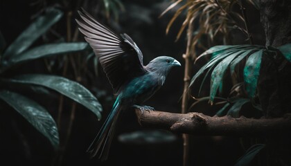 Wall Mural - tropical bird aviary in a zoo various exotic birds perched and in flight lush vegetation capturing the diversity and beauty of avian species photo