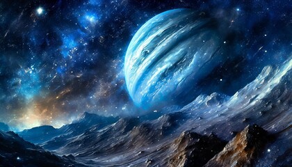 Wall Mural - jupiter blue abstract background wallpapers banner hd design