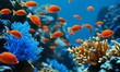 fish in aquarium.  coral reef in the sea