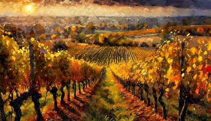 Wall Mural - vineyard in autumn harvest