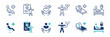 © elmantastic - patient health treatment icon vector set people medical diagnosis check-ups in hospital bed signs illustration