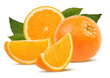 Green orange leaf isolated on white background with clipping path