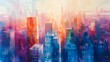 Morning Bliss: Ethereal Cityscape in Painting./n