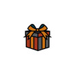 Original vector illustration. The icon of a gift box with a bow.