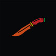 Original vector illustration. Contour icon of a camping knife.