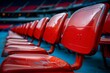 Red tribune seats on stadium