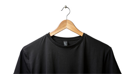 Wall Mural - Black hanger on black shirt isolated on transparent background