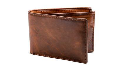 brown leather wallet isolated on transparent background