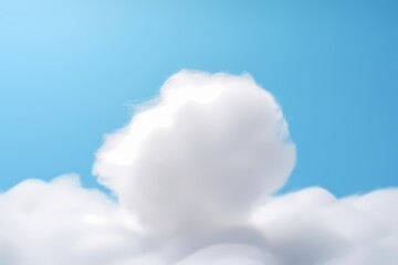 Wall Mural - Soft cotton ball drifting in a dreamy sky, isolated on white solid background