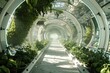 A conceptual 3D model of a futuristic melon-growing facility
