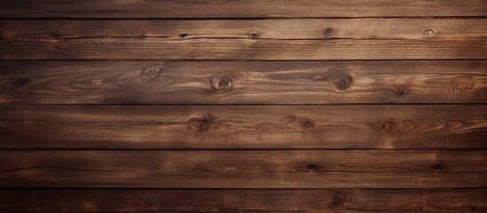 Wall Mural - Detailed view of a wooden wall showcasing a rich brown stain finish