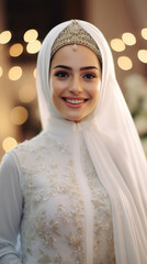 Wall Mural - Portrait of a beautiful happy arab bride