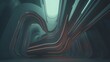 Abstract Cryptic 3D Tunnel with Futuristic Architectural Simplicity and Design