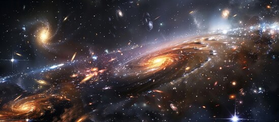 Wall Mural - spiral-shaped celestial object hosting countless bright stars in a galaxy formation