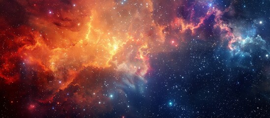 Wall Mural - vibrant cosmic scene with a multitude of stars, colorful nebulas, and celestial bodies in a distant 