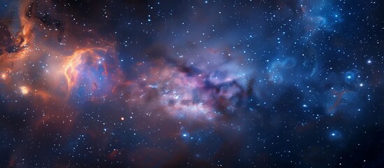 Wall Mural - in the vast expanse of space, the galactic sky is adorned with a multitude of stars and nebulas, cre