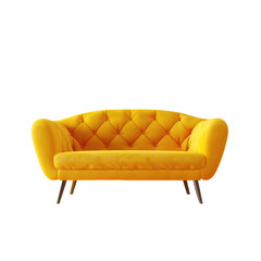 Wall Mural - A close up of a yellow couch with a Transparent Background