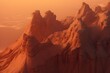 Dramatic Erosion-Sculpted Landscape Bathed in Vivid Sunset Hues,Casting Intricate Shadows on Towering Canyons