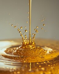 Poster - A close up of a liquid being poured into something.