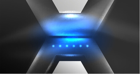 Poster - Neon hexagon background. Hi-tech design for wallpaper, banner, background, landing page, wall art, invitation, prints, posters