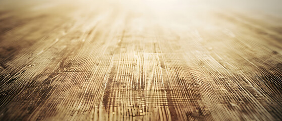 Wall Mural - A wooden floor with a grainy texture. The floor is empty and has no furniture or objects on it