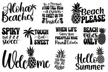 Wall Mural - Summer T-shirt And SVG Design Bundle, Summer SVG Quotes Design t shirt Bundle, Vector EPS Editable Files , can you download this Design Bundle