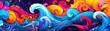 Abstract multicolored wavy background. childish illustration style for your design.