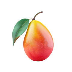 Wall Mural - A mango with a leaf on a Transparent Background