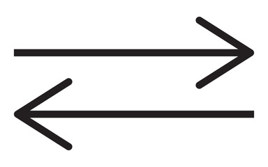 Poster - Long arrows icon set. Vector set of trendy long arrows left and right in flat style directional signs for navigation. Black arrows vector illustration. Icons isolated.