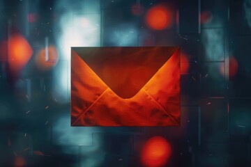 Poster - A red envelope with a blurred background, suitable for various occasions