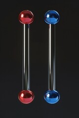 Aufkleber - A couple of red and blue balls stacked together. Suitable for various creative projects