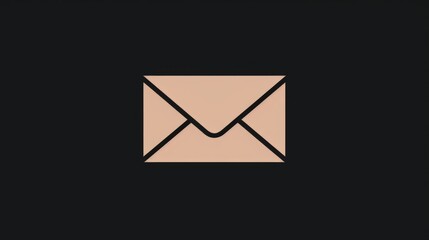 Poster - A simple black envelope icon on a dark background. Can be used for various design projects