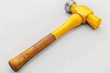 Canvas Print - A hammer with a wooden handle on a white surface. Suitable for construction or DIY projects