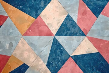 Aufkleber - Detailed view of a vibrant tiled floor, perfect for interior design concepts