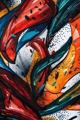Poster - Detailed close up of a painting of flowers, perfect for interior decor