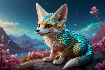 Wall Mural - Fennec fox fantasy 