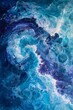 © ktianngoen0128 - Ocean waves texture, swirling foam, deep blues and turquoise