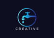 Creative and minimal colorful Water Tap logo vector template
