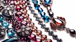 Colorful assortment of gemstones and necklaces