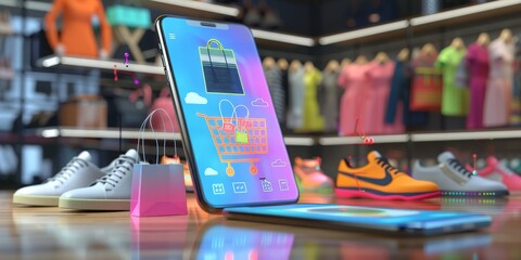 Poster - A Smartphone Bridges the Gap Between Digital and Physical in a Modern Fashion Store with Augmented Reality, Generative AI